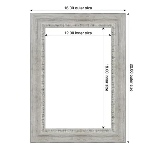 Amanti Art Rustic White Wash Framed Dry Erase Magnetic Board image {4}