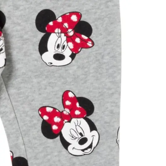Disney Minnie Mouse Girls Fleece Zip Up Hoodie and Jogger Pants Set Little Kid to Big Kid image {6}