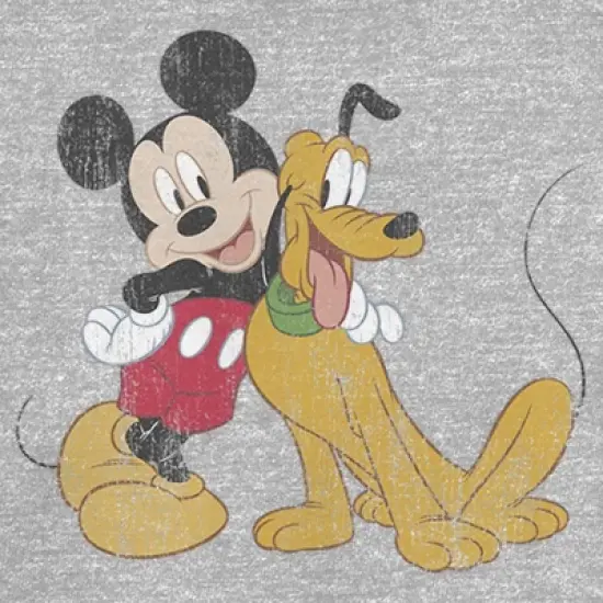 Junior's Mickey & Friends Mickey and Pluto T-Shirt image {1}