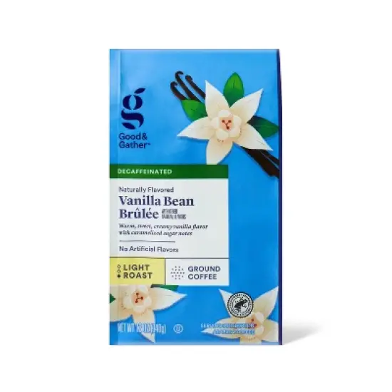 Naturally Flavored Vanilla Bean Brulee Light Roast Ground Coffee - Decaf - 12oz - Good & Gather&trade; image {4}