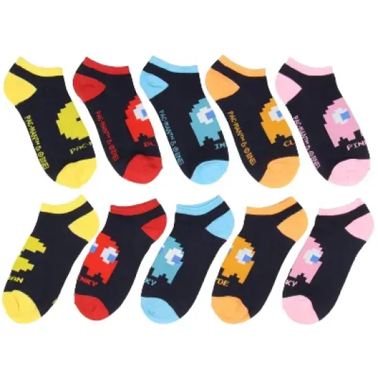 Pacman Arcade Classic Video Game 5 Pack Ankle Socks Multicoloured image {1}