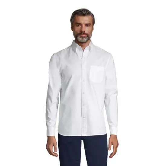 Lands' End Men's Tailored Fit Long Sleeve Sail Rigger Oxford Shirt image {1}