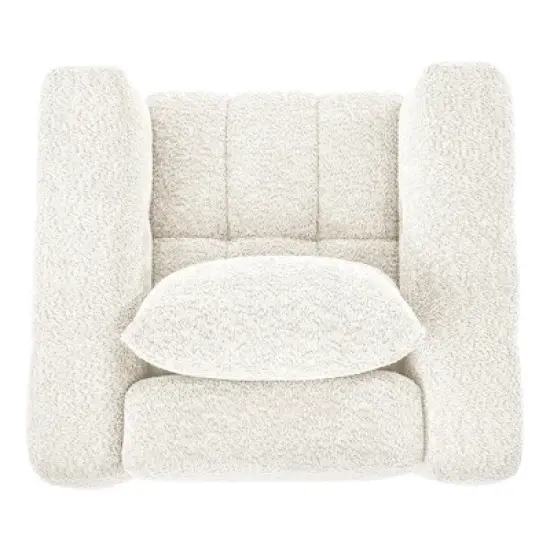 Hyleory Wooden Frame Swivel Chair with Soft Fabric Upholstery, 360&deg; Rotation, Comfortable Ergonomic Design for Living Room and Office Seating image {13}