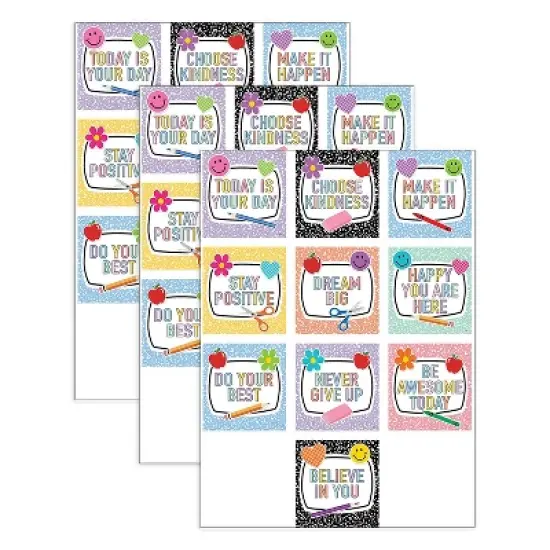 Teacher Created Resources Cool for School Positive Sayings Accents 30/Pack 3 Packs/Bundle image {3}
