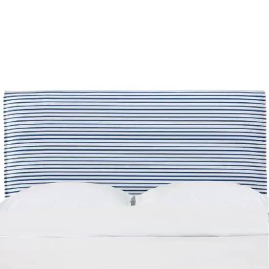 French Seam Slipcover Headboard in Nautical Stripe Navy - Cloth & Company image {7}