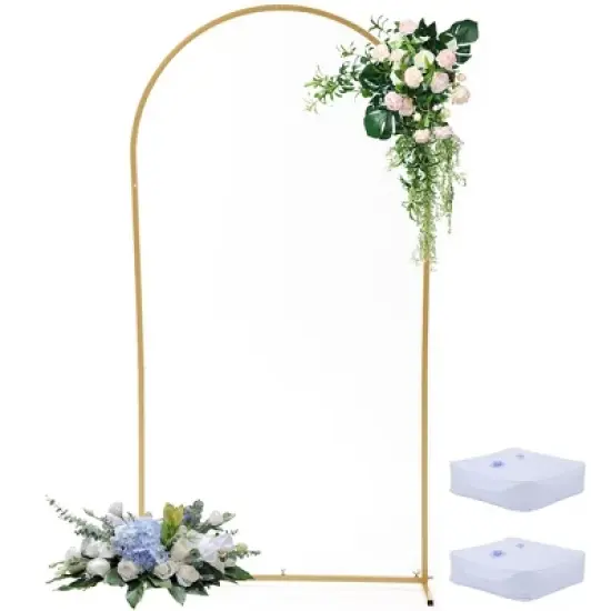 Gold Arch Backdrop Stand  Metal Wedding Arch Stand Gold Arched Frame for Ceremony Outdoor Indoor Decoration image {8}