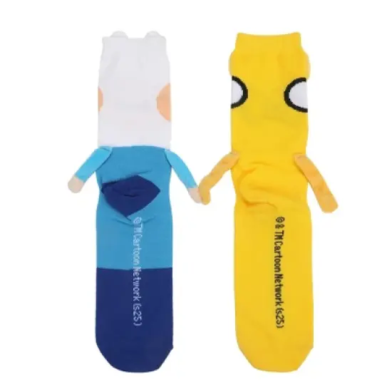 Adventure Time Finn and Jake Holding Hands Womens Casual Crew Socks image {4}