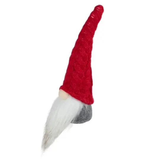 Northlight Gnome with Knitted Hat Christmas Decoration - 8" - Gray and Red image {4}