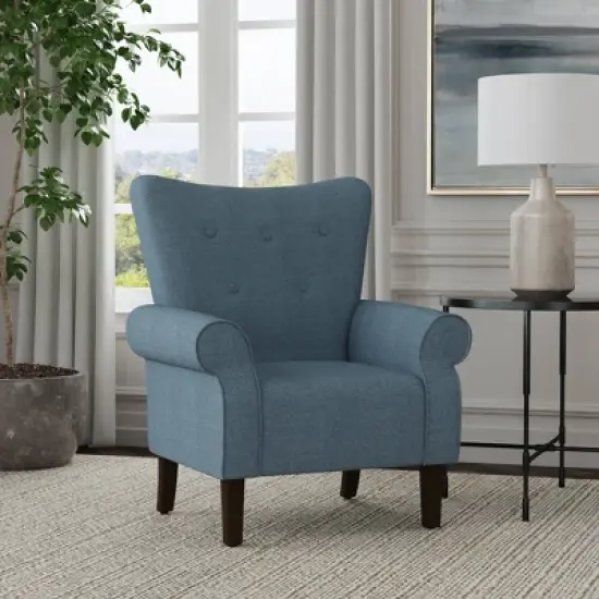 Rolled Arm Accent Chair - HomePop image {11}