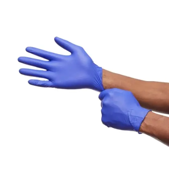 3.0 Confiderm McKesson Nitrile Exam Glove Blue Textured Fingertips image {4}