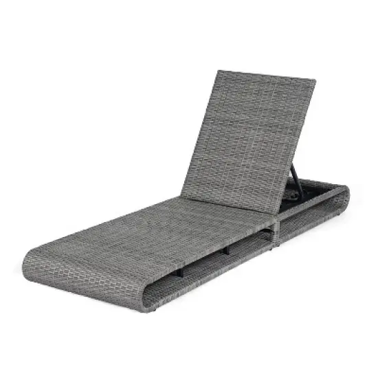 Christopher Knight Home Patio Rattan and Metal Chaise Lounge with Adjustable Backrest image {1}