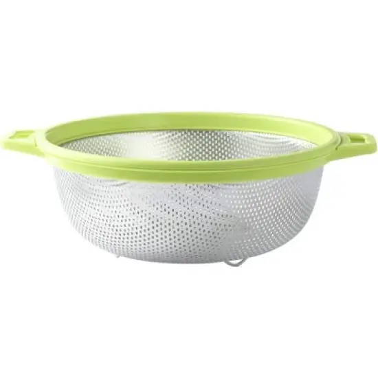 Stainless Steel Colander With Handle and Legs, Large Metal Green Strainer for Pasta image {5}