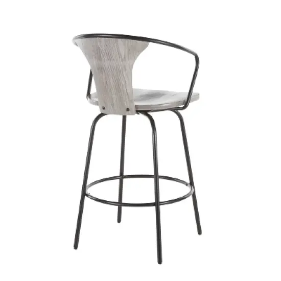 25" Waco Industrial Counter Height Barstool Black/Gray - LumiSource image {2}