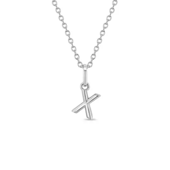 Girls' Tiny Initial Letter Sterling Silver Necklace - In Season Jewelry image {5}