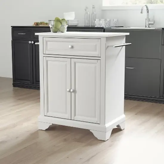 Lafayette Stone Top Portable Kitchen Island/Cart White - Crosley image {2}