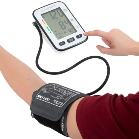 Fleming Supply Digital Blood Pressure Upper Arm Cuff With LCD Display for Monitoring Hypertension - Black image {5}