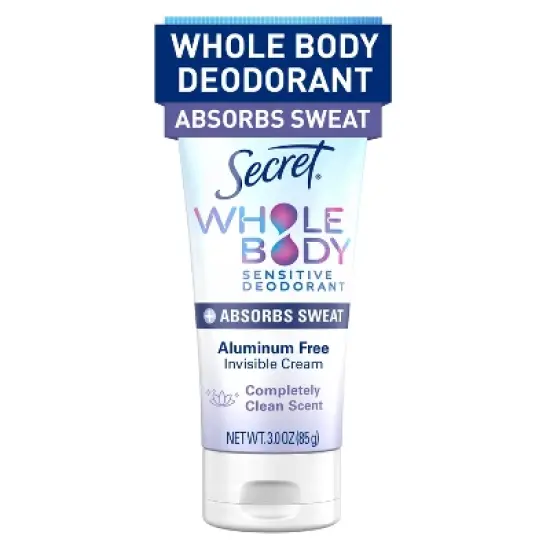 Secret Dry Feel Whole Body Deodorant Cream - Completely Clean - 3oz image {9}
