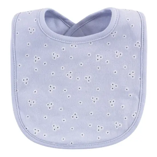 Hudson Baby Infant Girl Cotton Bib and Headband Set 5pk, Periwinkle, One Size image {2}