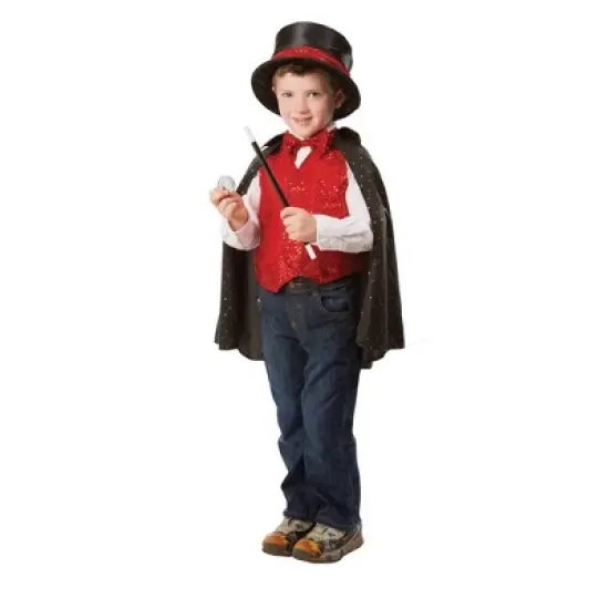 Melissa & Doug Magician Role Play Costume Set - Includes Hat, Cape, Wand, Magic Tricks image {6}