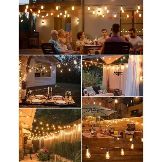 Itopfox Outdoor String Lights Waterproof 400FT Shatterproof Patio Lights with 212 Vintage Dimmable LED Edison Bulbs for Backyard Fence Garden image {6}