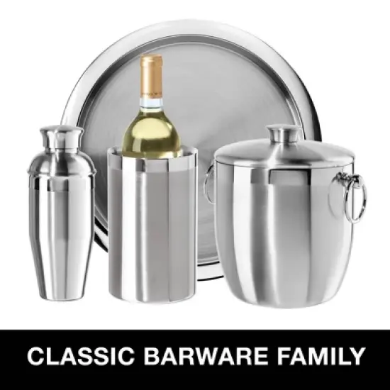 Oggi Stainless Steel Ice Bucket with Tongs: Double-Wall, 3 Qt Capacity, Hand Wash, 9.5" Height, 7.75" Width & Depth image {5}