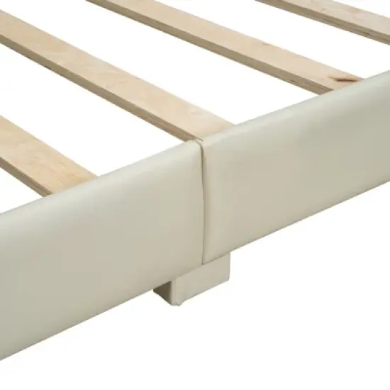 Queen Size & Twin XL Size Upholstered Platform Bed Daybed Frame, Mother & Child Bed, PU Leather -ModernLuxe image {12}