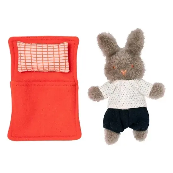 Manhattan Toy Little Nook Berry Bunny Stuffed Animal with Removable Clothing, Sleeping Bag & Keepsake Box image {4}