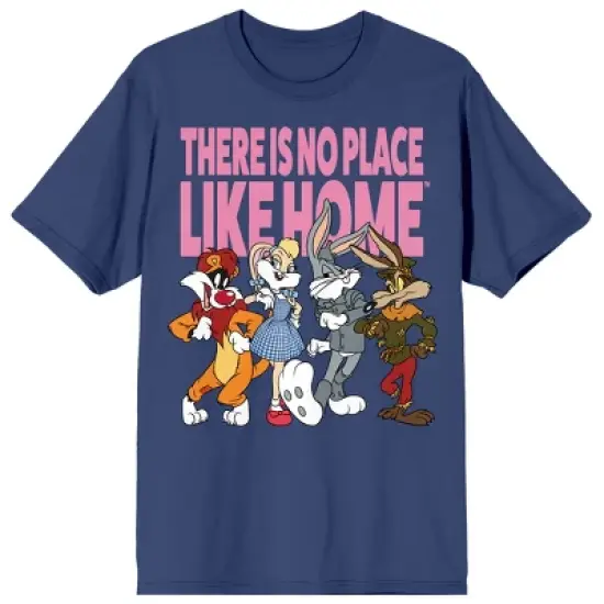 WB 100: Looney Tunes Mashups Wizard Of Oz No Place Like Home Crew Neck Short Sleeve Navy Women's T-shirt image {4}