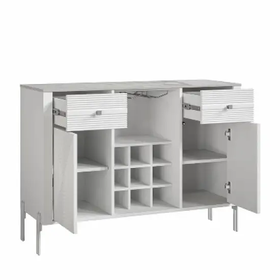 42" Wine Cabinet with Textured Patterns and Marbling Pattern Countertop - Festivo image {3}