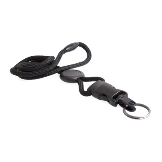 SICURIX Premium Safety Lanyard, Breakaway with Detachable Key Ring, Black, Pack of 12 image {1}