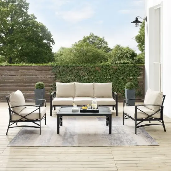 Kaplan 4pc Outdoor Sofa Set - Oatmeal - Crosley image {6}