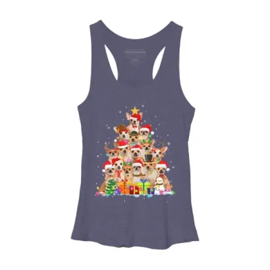 Women's Design By Humans Christmas Pajama Chihuahua Tree By MINHMINH Racerback Tank Top image {4}