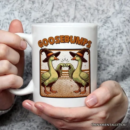 Goosebumps Mug, Retro Best Friend Halloween Goose Gift (Non-Custom Only)| OrnamentallyYou image {2}
