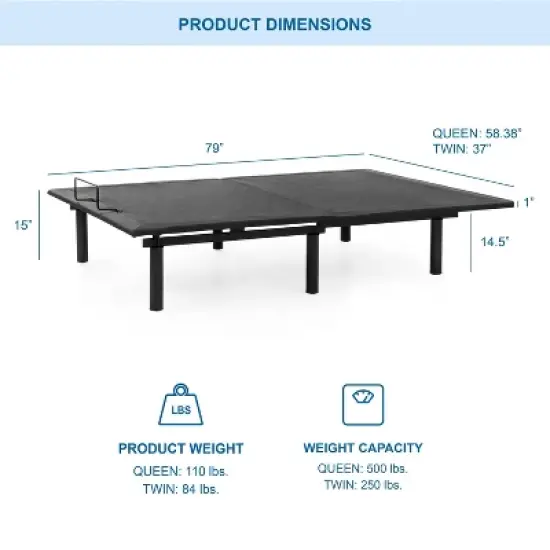 Serene Adjustable Back Support Bed Frame - HOMES: Inside + Out image {5}