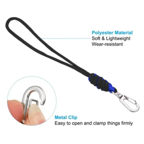 Unique Bargains Polyester Wear-resistant Lightweight ID Card Wrist Lanyard with Hook image {3}