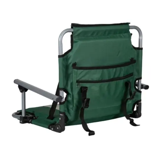 Stansport Folding Stadium Seat With Arms Green/Tan image {1}