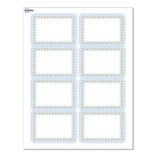 Avery&reg; Name Tags, 2-1/3" x 3-3/8", Blue Border w/ Gold Dots, 80ct image {9}