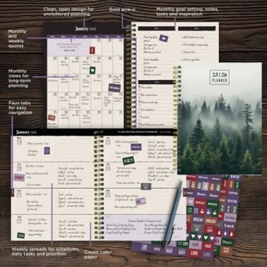 TF Publishing July 2025 - June 2026 Mystic Forest Medium Weekly Monthly Planner image {6}