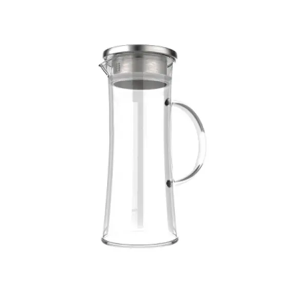Glass Pitcher-50oz. Carafe with Stainless Steel Filter Lid- Heat Resistant to 300F-For Water, Coffee, Tea, Punch, Lemonade and More by Classic Cuisine image {5}