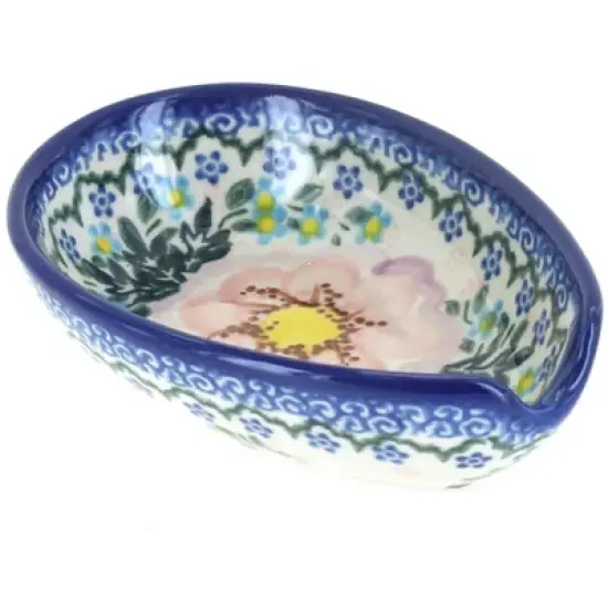 Blue Rose Polish Pottery 89 Vena Small Spoon Rest image {2}