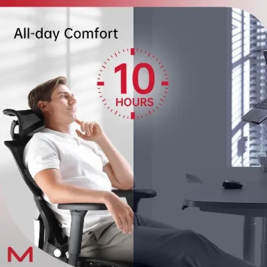 UNISOAR Executive Office Chair Smart Adaptive Backrest Mesh Chair for Gaming, Home image {8}