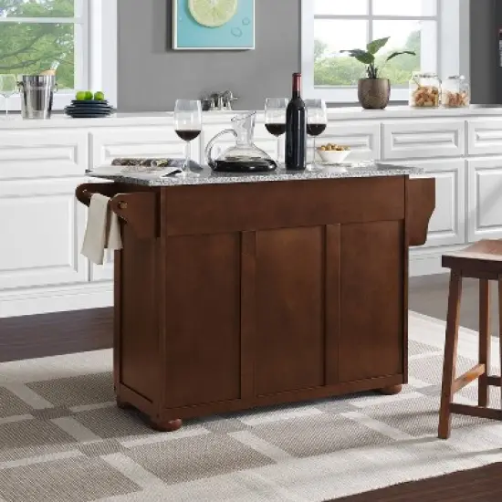 Eleanor Kitchen Island with Solid Granite Top Mahogany - Crosley image {10}