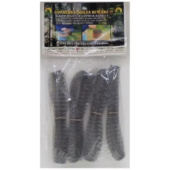 Grow Master 9 in. W Gray Stainless Steel Gopher Wire Basket image {1}