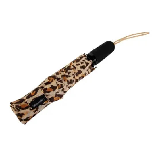ShedRain Auto Open Auto Close Compact Umbrella - Tan Leopard Print image {1}