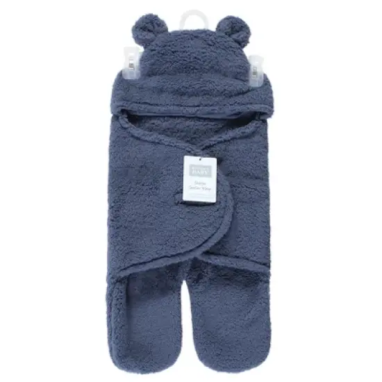 Hudson Baby Infant Boy Animal Faux Shearling Baby Outdoor Stroller Sack Wrap, Coronet Blue, One Size image {1}