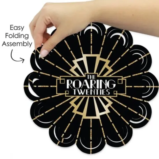 Big Dot of Happiness Roaring 20&rsquo;s - 1920s Art Deco Jazz Party Round Table Decorations - Paper Chargers - Place Setting For 12 image {3}