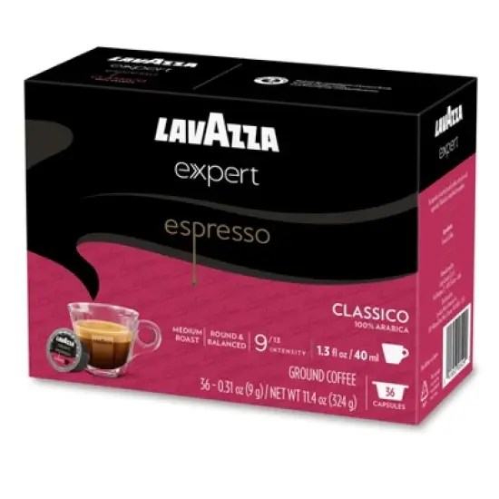 Lavazza Expert Espresso Classico Capsules, Medium Roast, 100% Arabica, Compatible with Lavazza Classy Machines (36 Capsules) image {6}