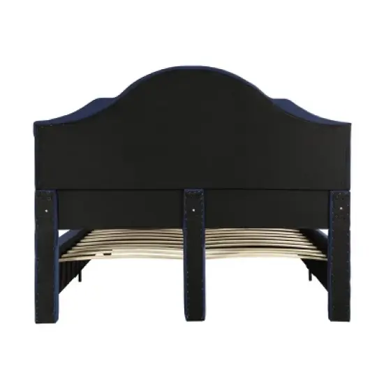 Queen Cordeaux Fully-Upholstered Bed Navy Blue - Christopher Knight Home image {5}