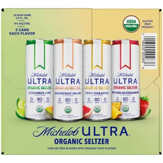 Michelob Ultra Organic Hard Seltzer First Edition Variety Pack - 12pk/12 fl oz Sliim Cans image {1}