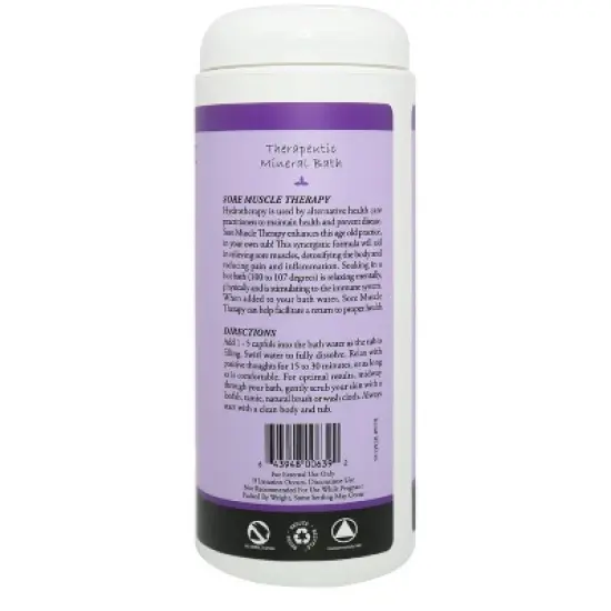 Sore Muscle Bath Salt Soak 16oz | Therapeutic Mineral Blend for Muscle Recovery & Pain Relief | Natural Aromatherapy | Plantlife image {2}